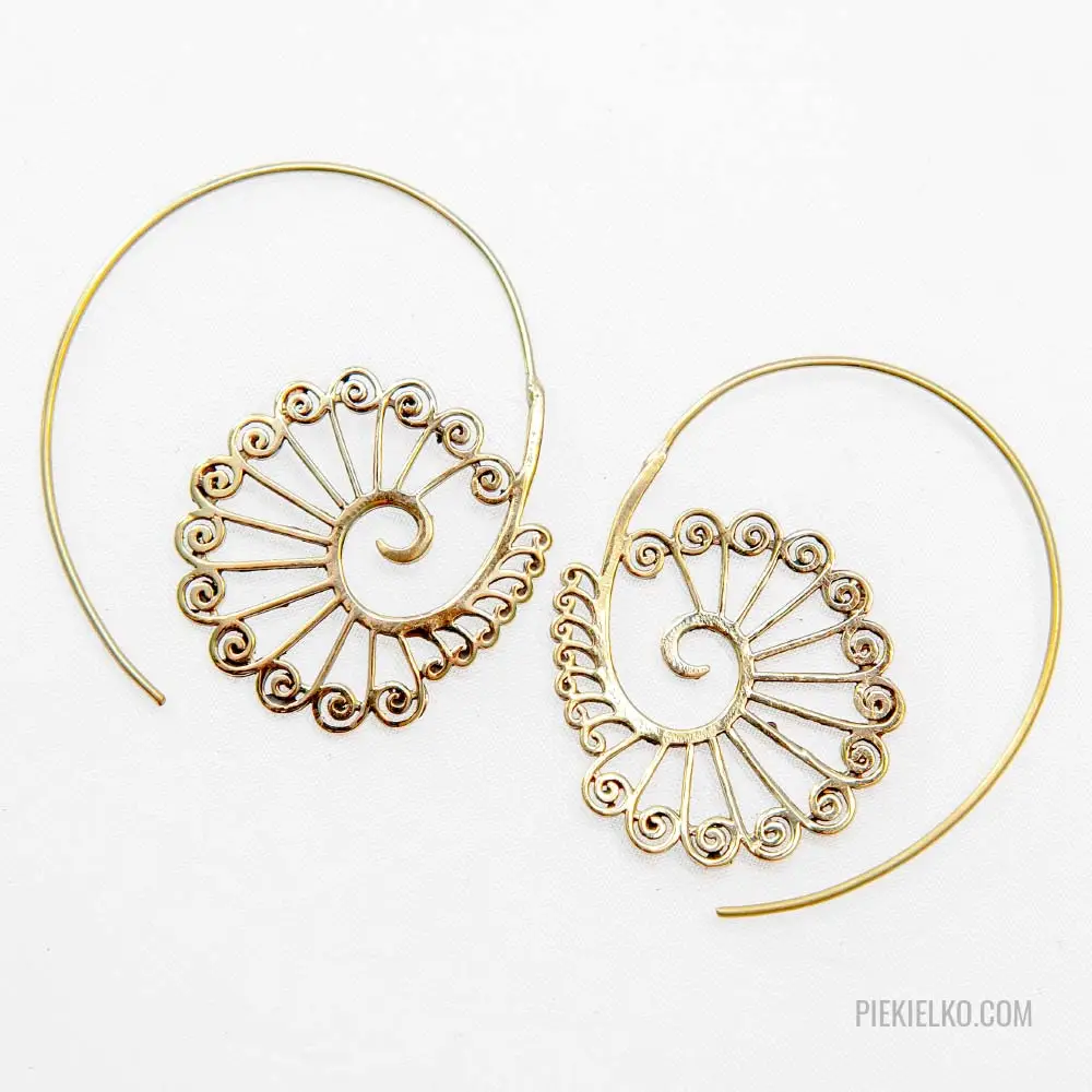 Brass peacock earrings