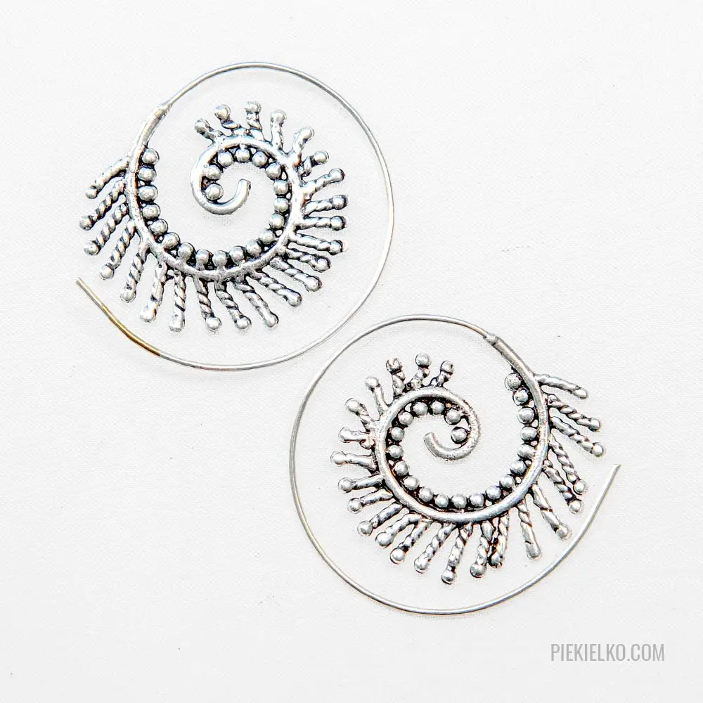 Silver-plated twig earrings