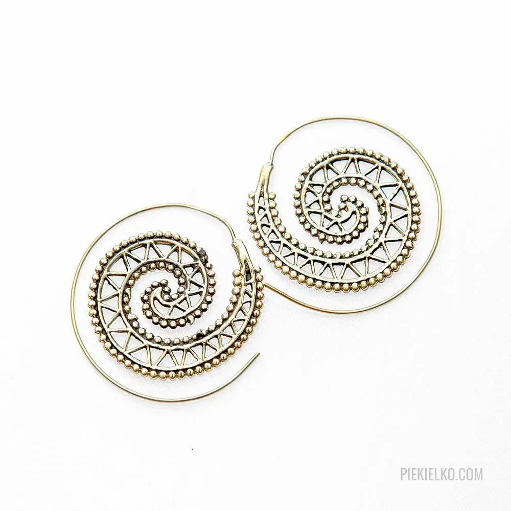 Oriental brass earrings