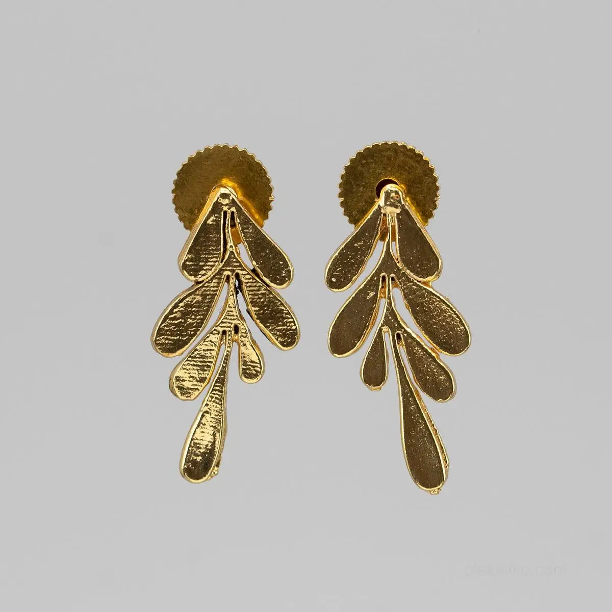 Gold-plated twig earrings